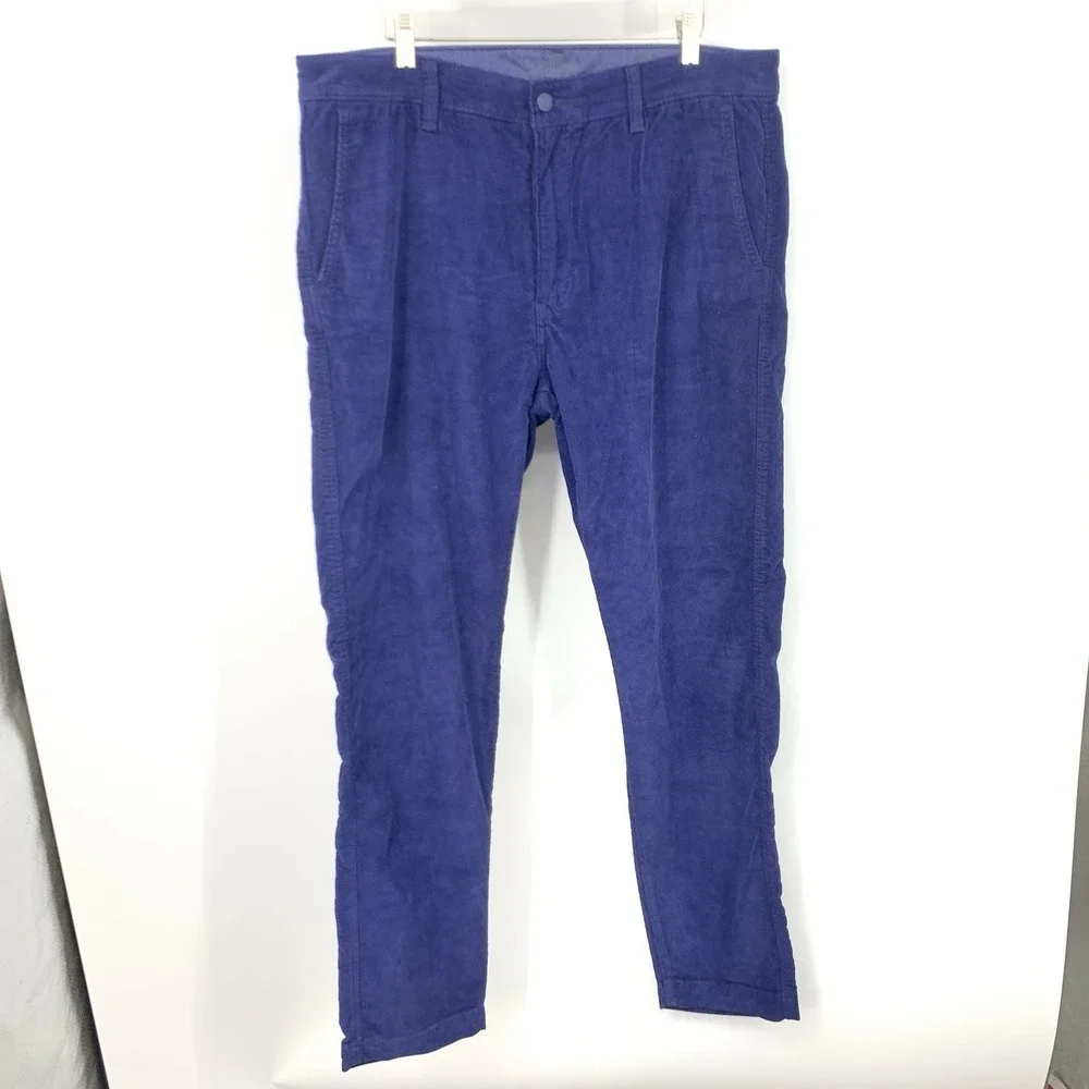 Levi's Men Size 36 x 32 Pants XX Chinos Blue Corduroy Standard Taper Fit Stretch